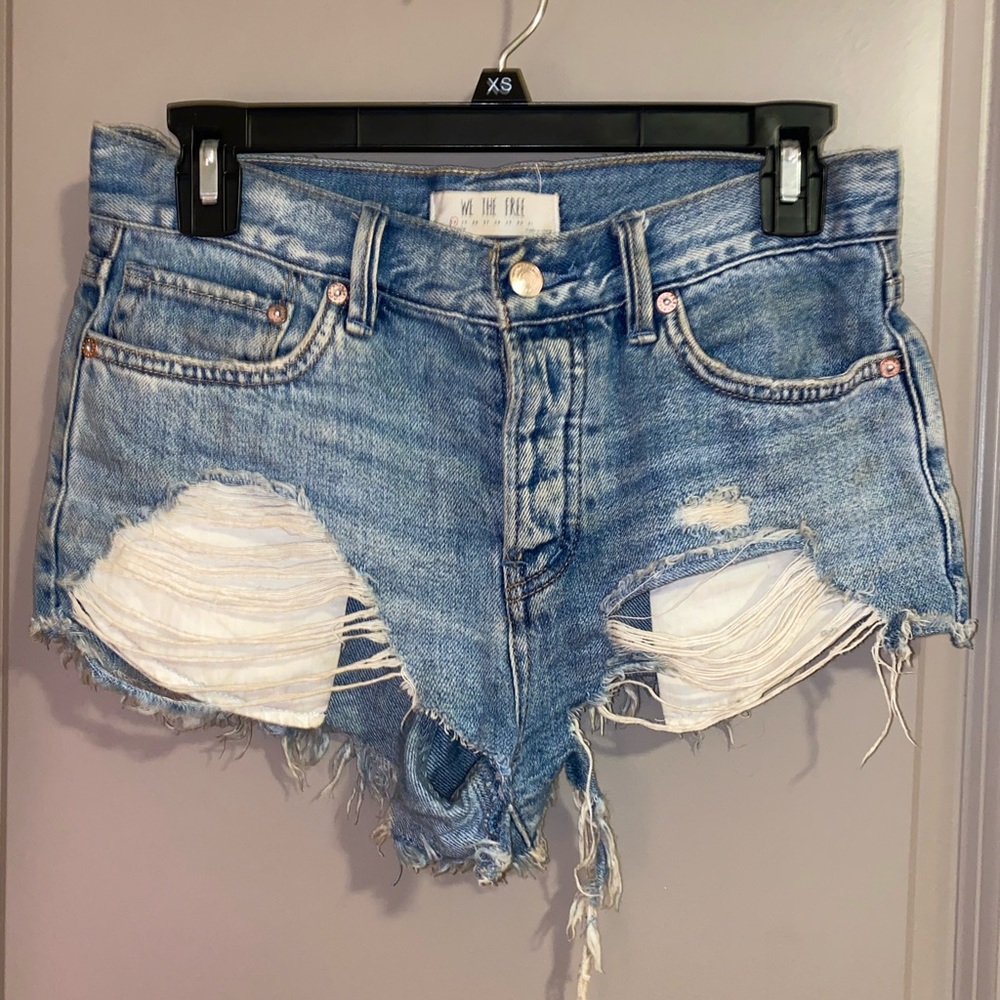 Free People Ripped Jean Shorts